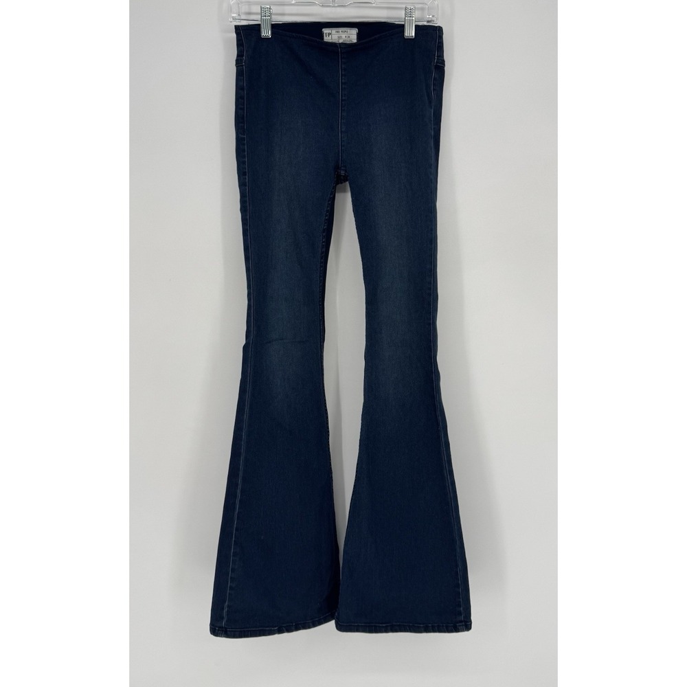 Free People We The Free PENNY Pull-On Flare Jeans Womens Size 26 Blue Denim